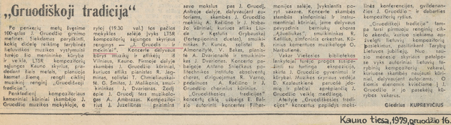 'Kauno tiesos' straipsnio iškarpa.