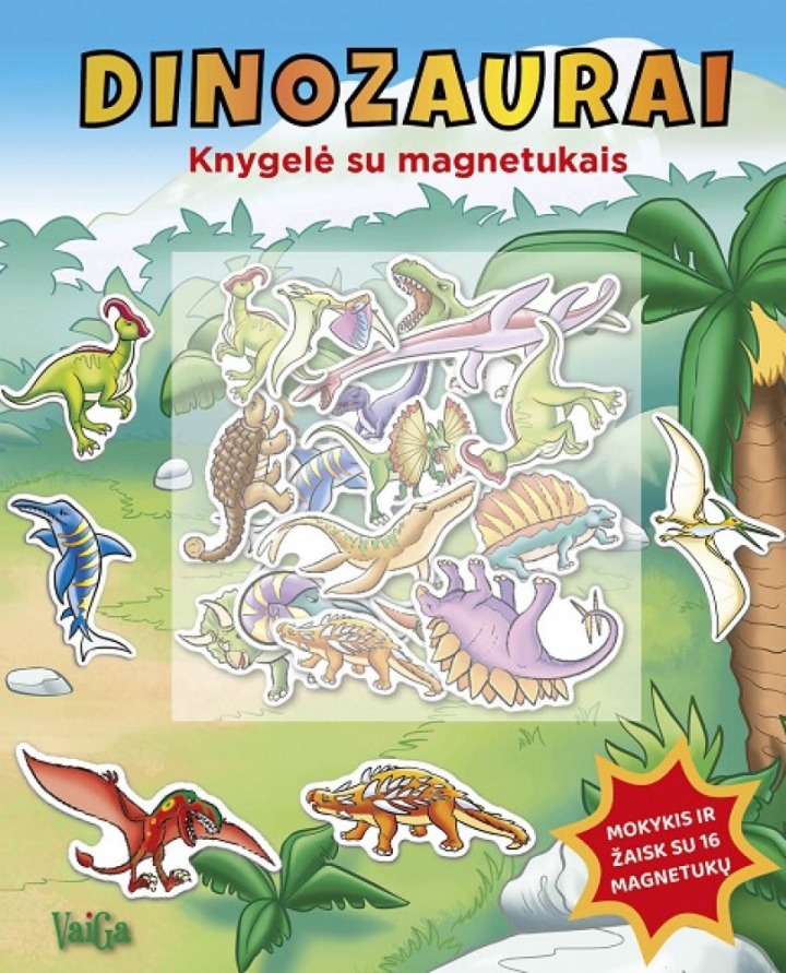 Knygelė su magnetukais „Dinozaurai“