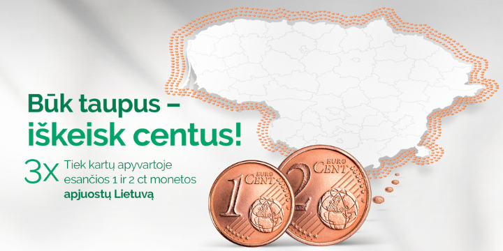 Lietuvos bankas kviečia: būk taupus – iškeisk centus!