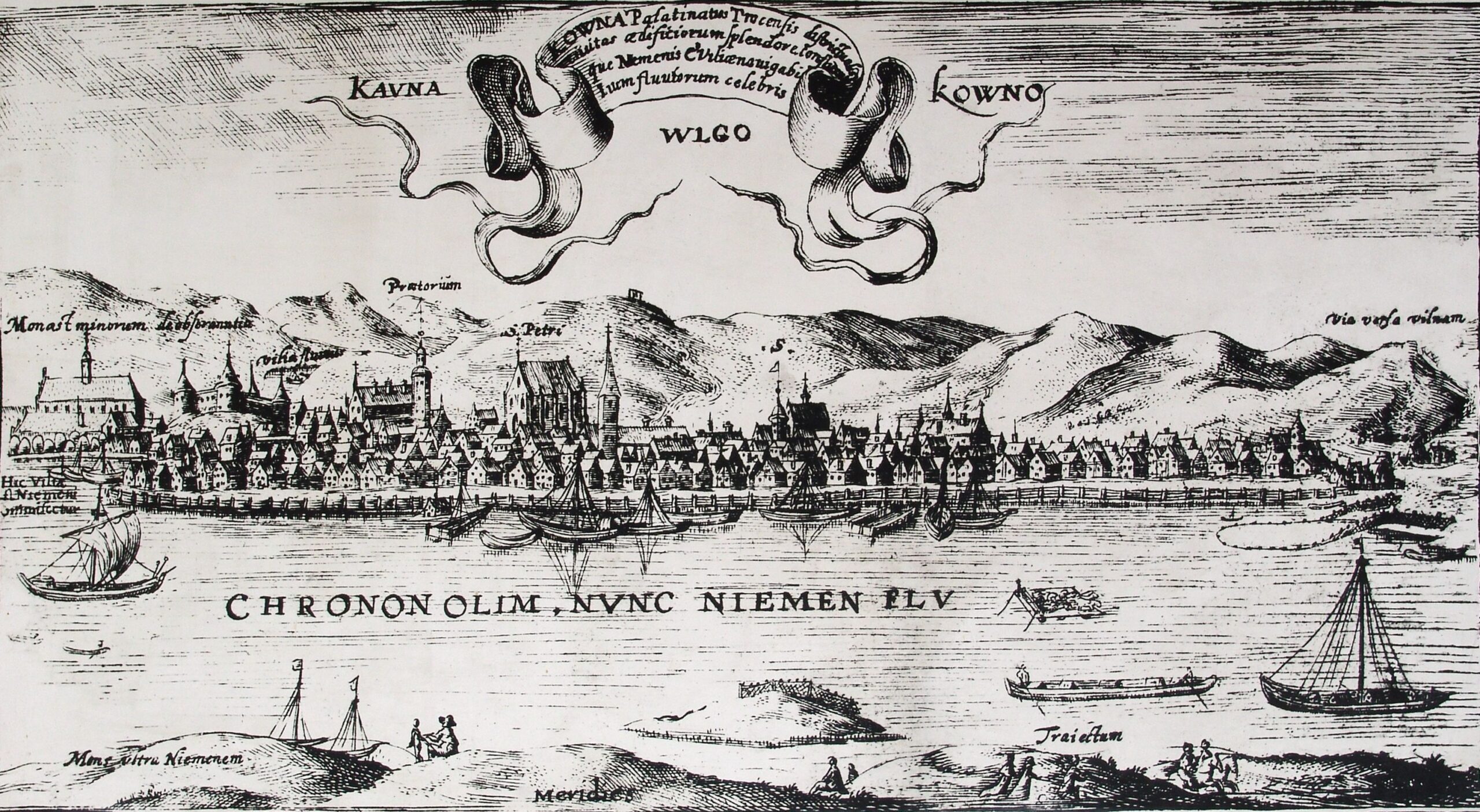 Seniausioji Kauno panoraminė graviūra, tiksliai ir meniškai atspindinti miestovaizdį