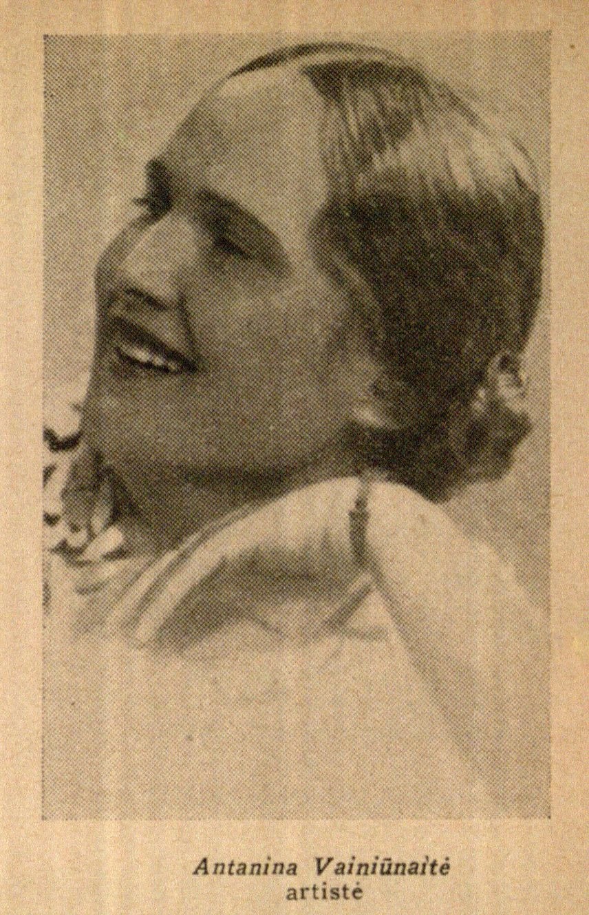 Antanina Vainiūnaitė, artistė // Meno dienos. – 1936, Nr. 18, p. 4.