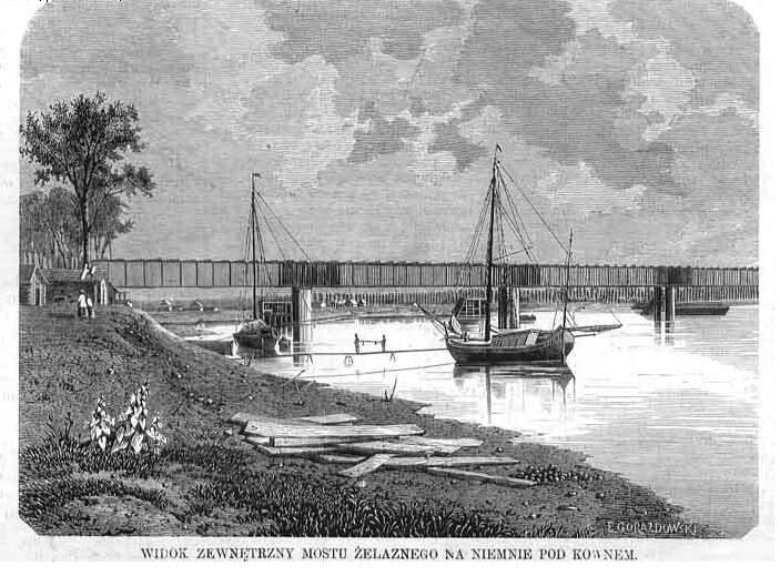 Geležinkelio tilto per Nemuną vaizdas