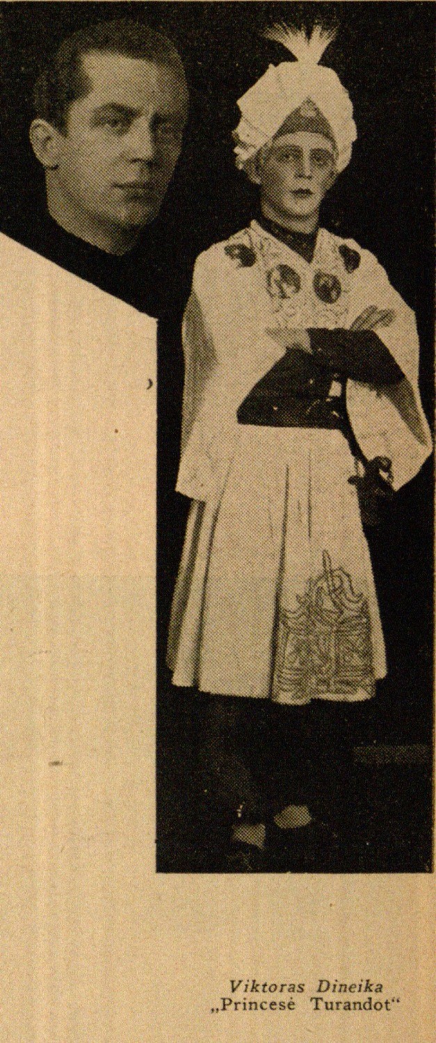 Viktoras Dineika Princesė Turandot // Meno dienos. – 1936, Nr. 18, p. 13.