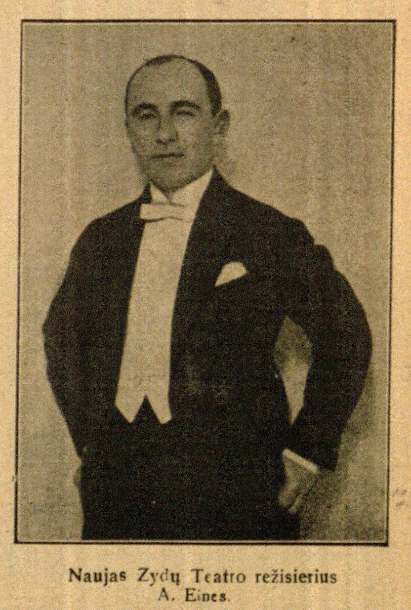 Naujas Žydų Teatro režisierius A. Eines // 7 meno dienos. – 1930, Nr. 57, p. 14.