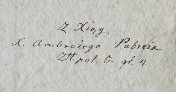 Pranciškono botaniko Jurgio Ambraziejaus Pabrėžos rankraštinis įrašas XVIII a. knygoje, nurodantis įsigijimo kainą (XIX a. pradžia) [5R 28]