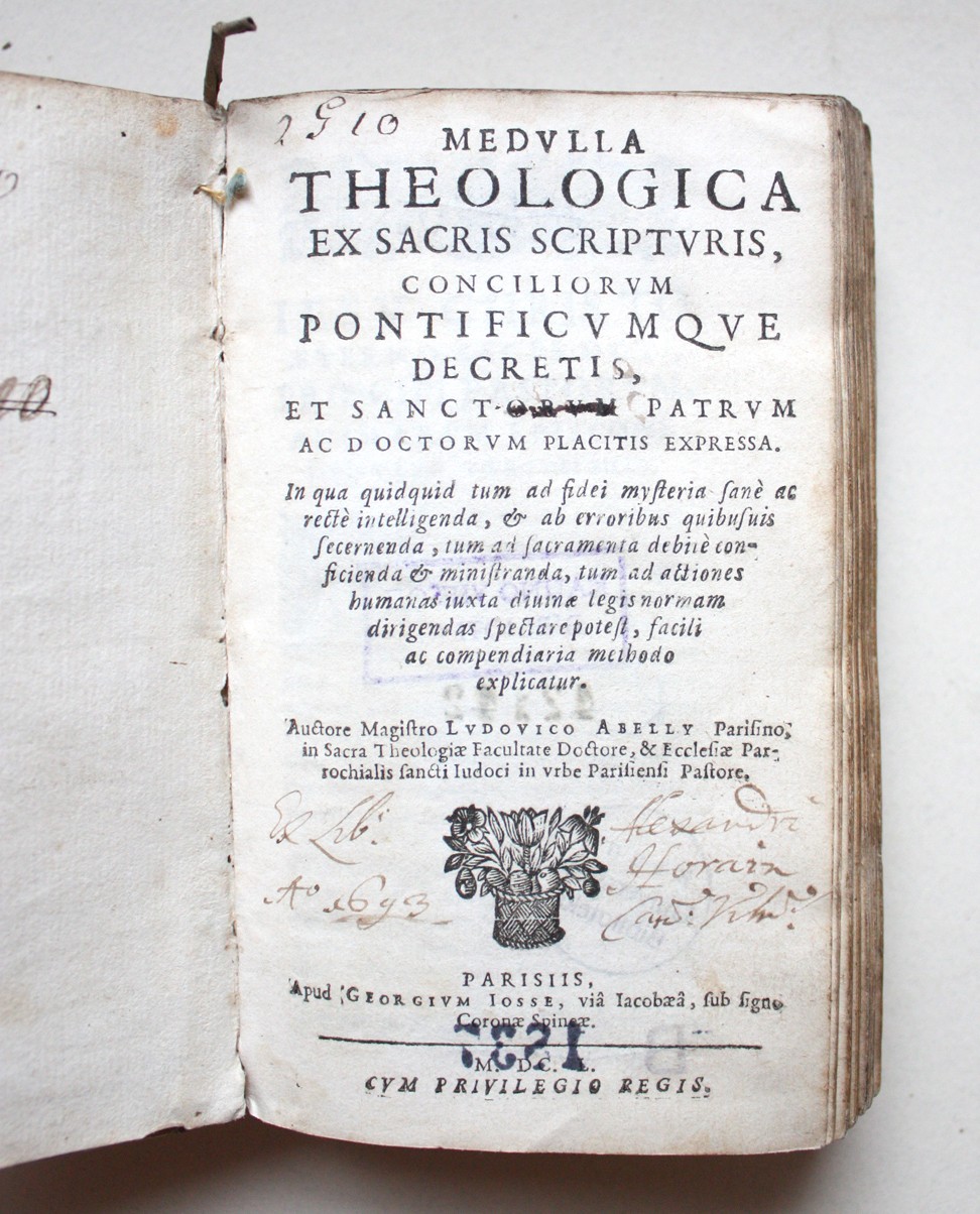 Įrašas, liudijantis, kad 1650 m. Paryžiuje išleistą knygą 1693 m. įsigijo Vilniaus kanauninkas Aleksandras Horainas [R 42142]