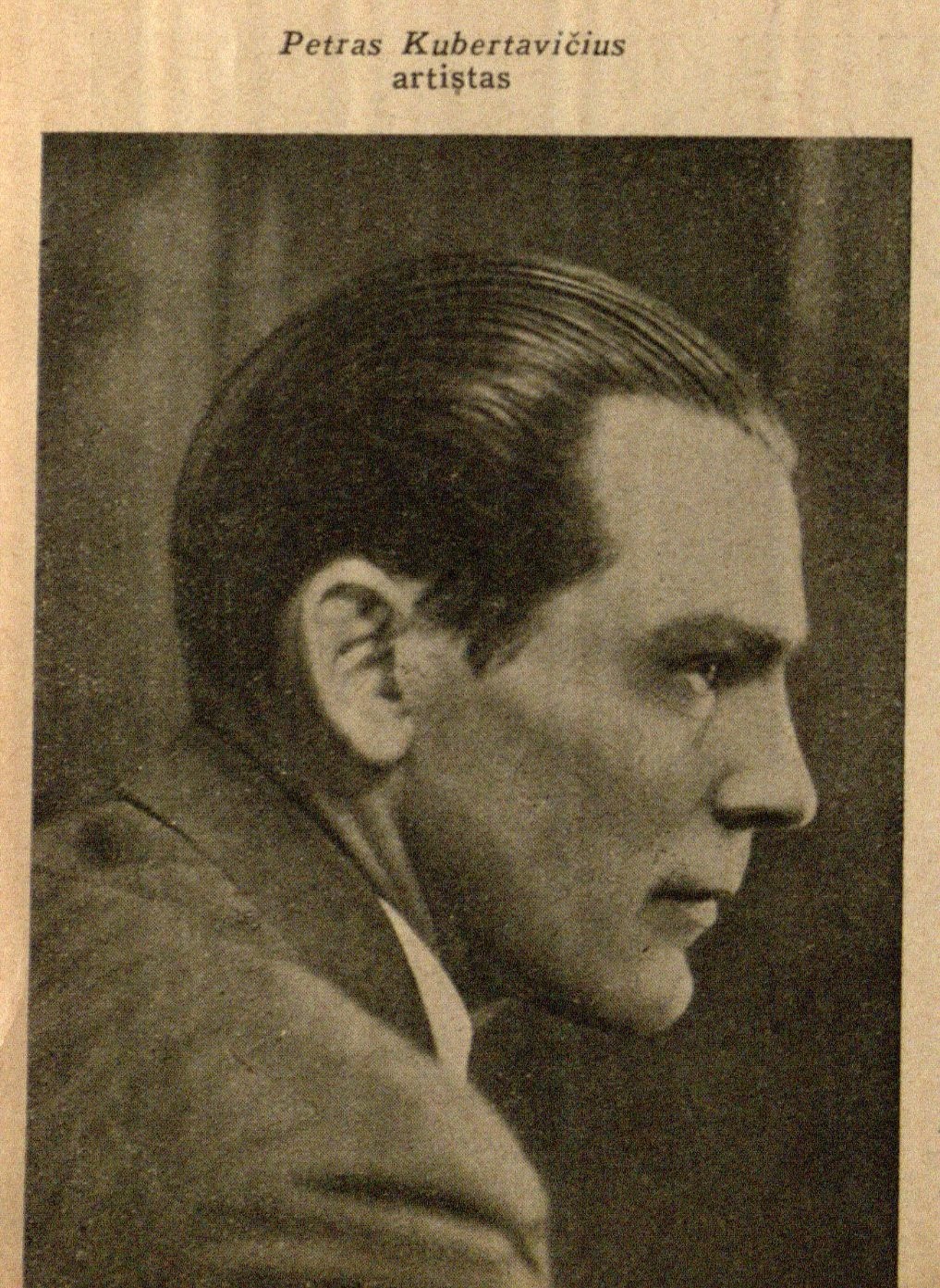 Petras Kubertavičius, artistas // Meno dienos. – 1936, Nr. 18, p. 4.