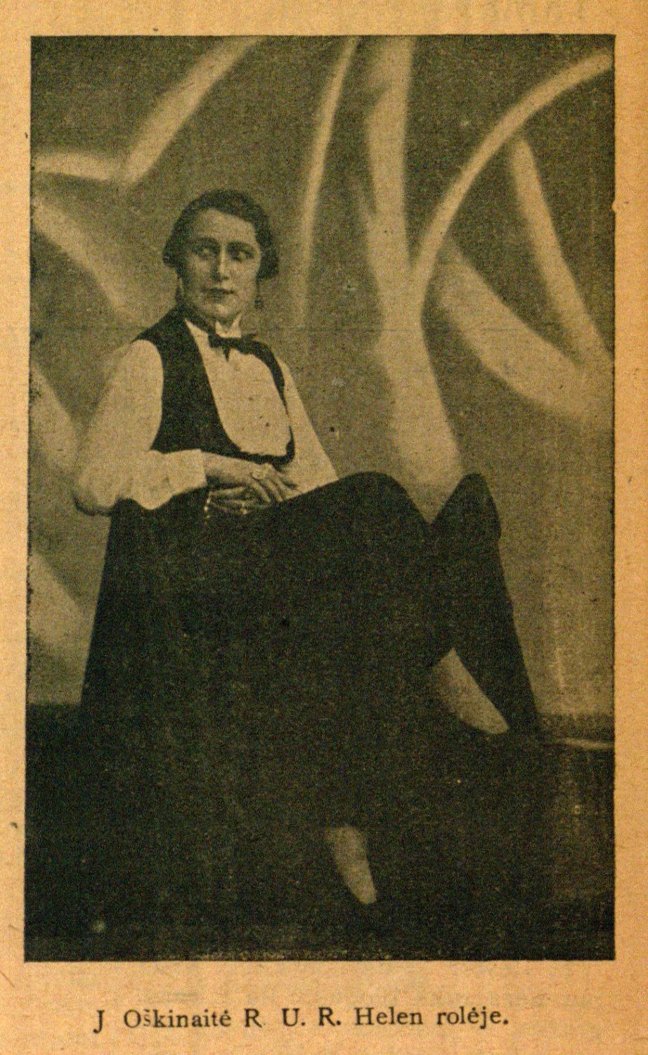J. Oškinaitė R. U. R. Helen rolėje // 7 meno dienos. – 1927, Nr. 4, p. 7.