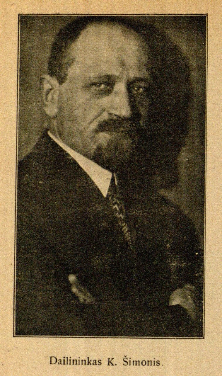 Dailininkas K. Šimonis // 7 meno dienos. – 1929, Nr. 41, p. 7.