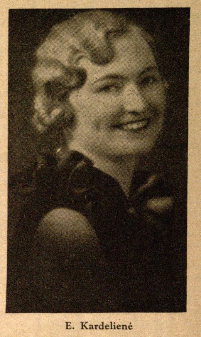 E. Kardelienė // Savaitė. – 1940, Nr. 5, p. 101.