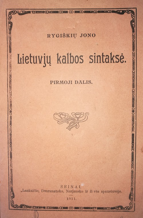Lietuvių kalbos sintaksė. 1911 m.