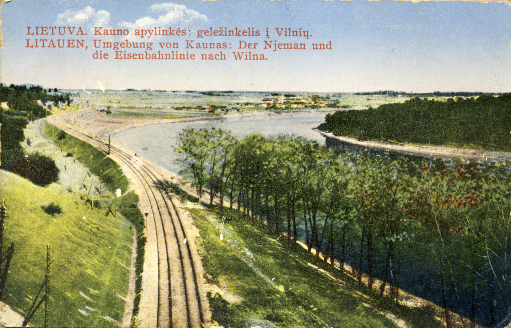 Kauno apylinkės: geležinkelis į Vilnių. 1926–1927 m. Atvirukas [Iš KAVB fondų]