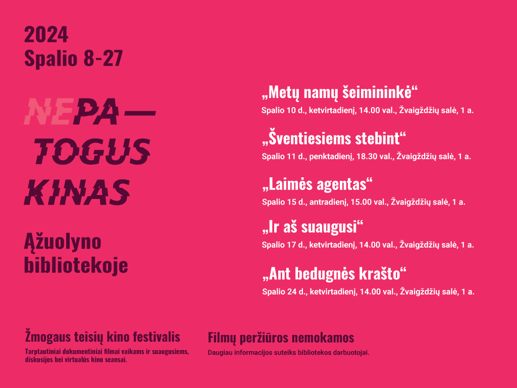 Rinktiniai festivalio „Nepatogus kinas“ filmai – Ąžuolyno bibliotekoje