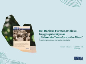 apkričio 5 d. 18.00 val. Ąžuolyno bibliotekos Ąžuolo salėje (Radastų g. 2, 2 a.) vyks istoriko dr. Dariaus Furmonavičiaus knygos „Lithuania Transforms the West“ pristatymas. Joje analizuojamas Lietuvos išsilaisvinimo iš sovietinės okupacijos procesas, įstojimas ir integracija į NATO (1988–2022 m.), taip pat apžvelgiama Lietuvos įtaka tarptautiniams santykiams ir saugumo stiprinimui Europoje per pastaruosius tris dešimtmečius. Pratarmę knygai parašė Aukščiausiosios Tarybos-Atkuriamojo Seimo pirmininkas prof. Vytautas Landsbergis.