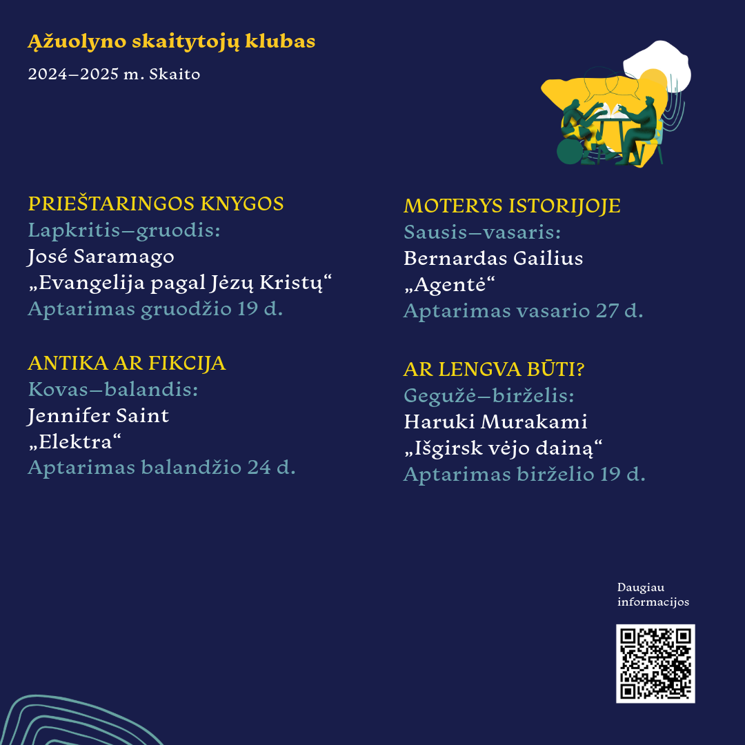 Ąžuolyno skaitytojų klubas išsirinko: ką skaitysime 2024–2025 metais?