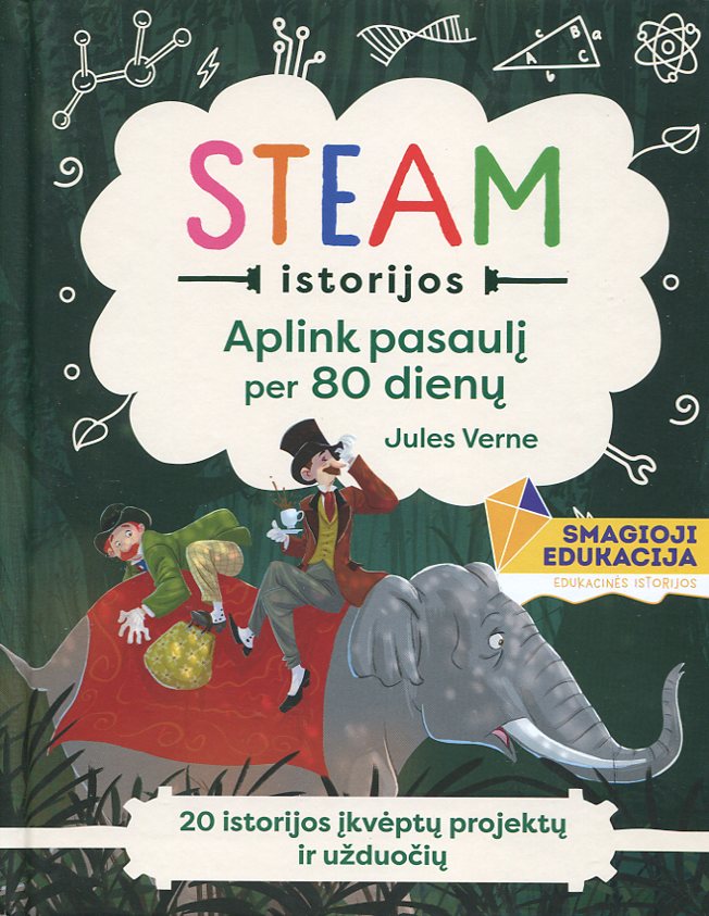 Katie Dicker „STEAM istorijos. Aplink pasaulį per 80 dienų. Jules Verne“