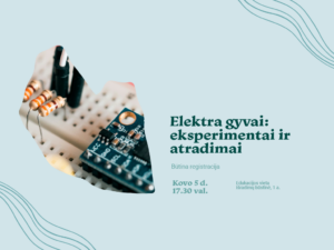 Šioje edukacijoje susipažinsite su elektros ir elektromagnetinių laukų stebuklais. Per įdomias demonstracijas ir praktinius užsiėmimus sužinosite, kaip magnetai, ritės ir srovės sukuria energiją, kaip veikia pagrindiniai elektros komponentai (varžos, diodai, kondensatoriai, tranzistoriai) ir kaip visa tai galima pritaikyti kasdieniame gyvenime. Dalyvaujant šioje edukacijoje ne tik pamatysite, bet ir patys sukursite paprastas elektros grandines!
