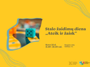 Kovo 22 d., šeštadienį, 11.00–18.00 val. bibliotekos Galerijoje (Radastų g. 2, 4 a.) vyks stalo žaidimų diena „Ateik ir žaisk“.