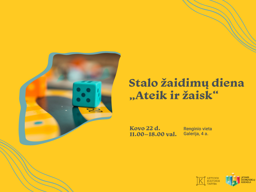 Kovo 22 d., šeštadienį, 11.00–18.00 val. bibliotekos Galerijoje (Radastų g. 2, 4 a.) vyks stalo žaidimų diena „Ateik ir žaisk“.