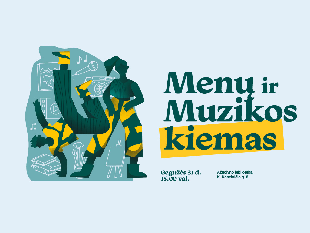 Gegužės 31 d., šeštadienį, 15.00 val. Ąžuolyno bibliotekoje (K. Donelaičio g. 8) vyks Menų ir muzikos kiemo atidarymas.