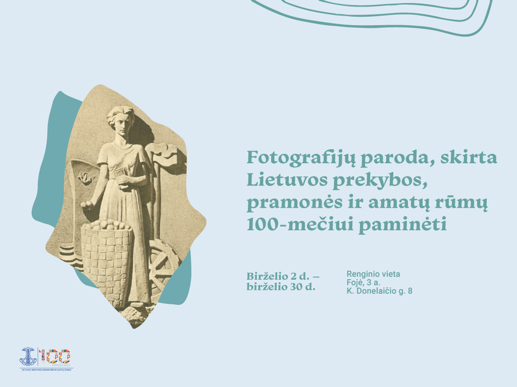Nuo birželio 2 d. Ąžuolyno bibliotekos senuosiuose rūmuose (K. Donelaičio g. 8, 3 a. fojė) eksponuojama fotografijų paroda, skirta Lietuvos prekybos, pramonės ir amatų rūmų 100-mečiui paminėti.