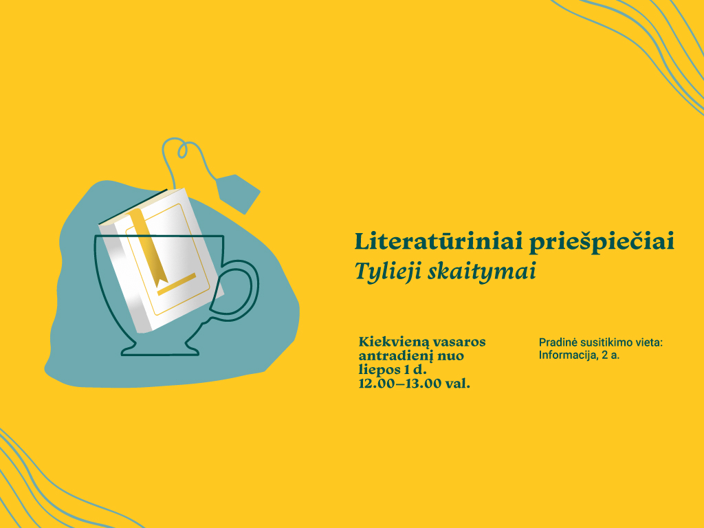 Vasariškais liepos ir rugpjūčio mėnesiais kviečiame į jau ketvirtus metus rengiamus literatūrinius priešpiečius – tyliuosius skaitymus.