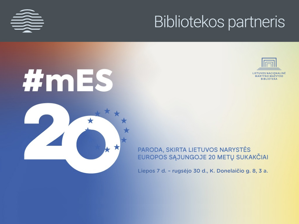 Ąžuolyno bibliotekoje – paroda #mES20, skirta Lietuvos narystės Europos Sąjungoje 20 metų sukakčiai