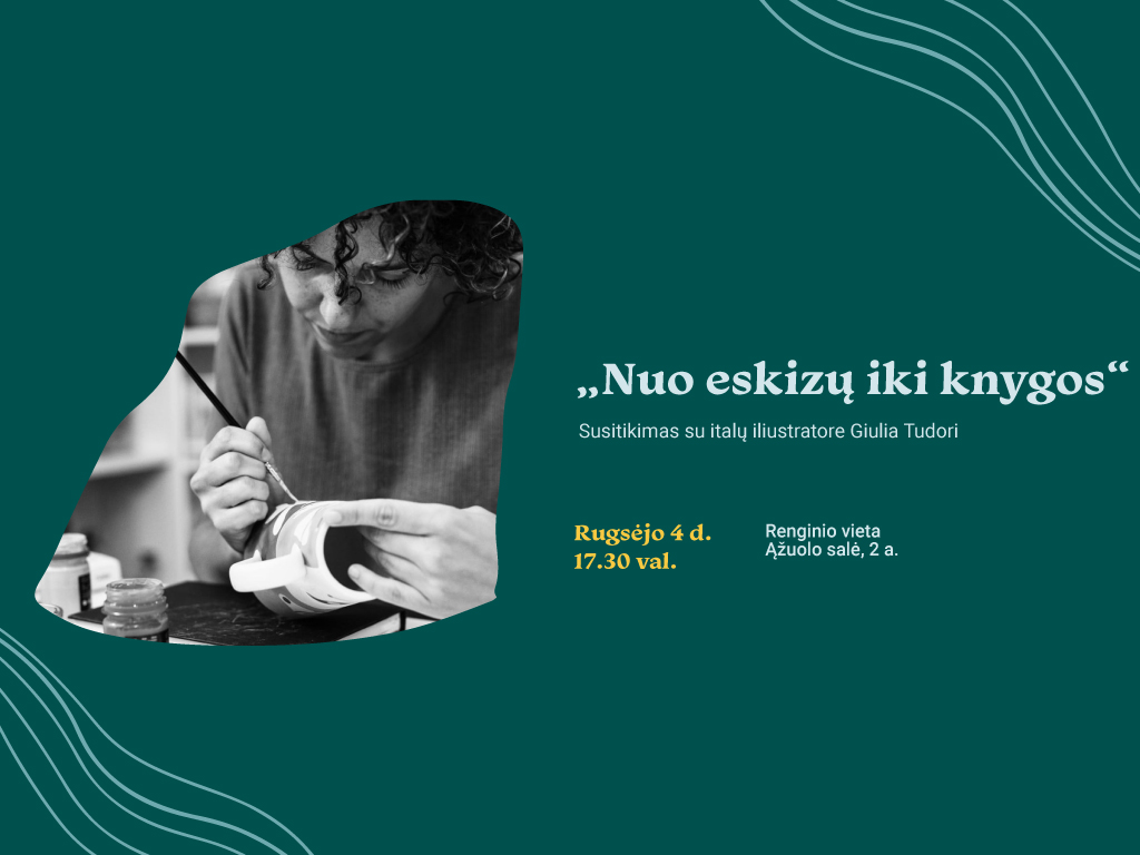 Rugsėjo 4 d. 17.30 val. Ąžuolyno bibliotekos Ąžuolo salėje (Radastų g. 2, 2 a.) vyks susitikimas „Nuo eskizų iki knygos“. Kviečiame ateiti ir susipažinti su italų iliustratore Giulia Tudori.