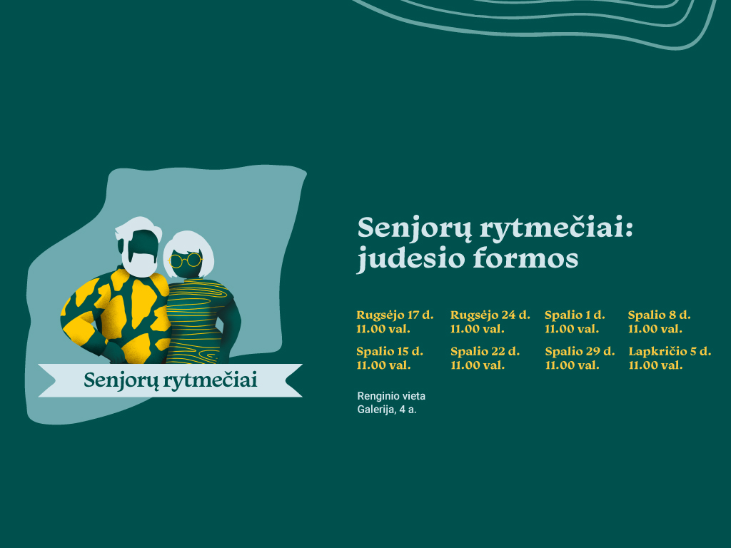 Ąžuolyno biblioteka kviečia senjorus į kūrybiškų judesio užsiėmimų ciklą „Senjorų rytmečiai: judesio formos. Šios edukacijos yra projekto „Socialinis receptas“ dalis.