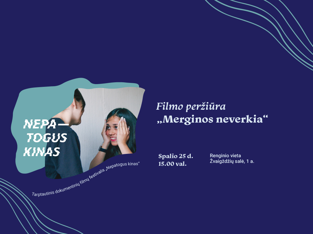Spalio 25 d., šeštadienį, 15 val., kviečiame filmą „Merginos neverkia“ (rež. Sigrid Klausmann, Lina Lužytė, 1 val. 29 min.), kuriame vaizduojama nesibaigianti kova už merginų laisvę į savo kūną, nepaisant kontrolės, draudimų ar išnaudojimo. Šešių merginų iš skirtingų kultūrų istorijas jungia sudėtingi paauglystės iššūkiai, drąsa, kova su žiauriomis tradicijomis ir priešinimasis socialiniams apribojimams bei spaudimui prisitaikyti, filmo peržiūroje dalyvaus filmo režisierė Lina Lužytė.