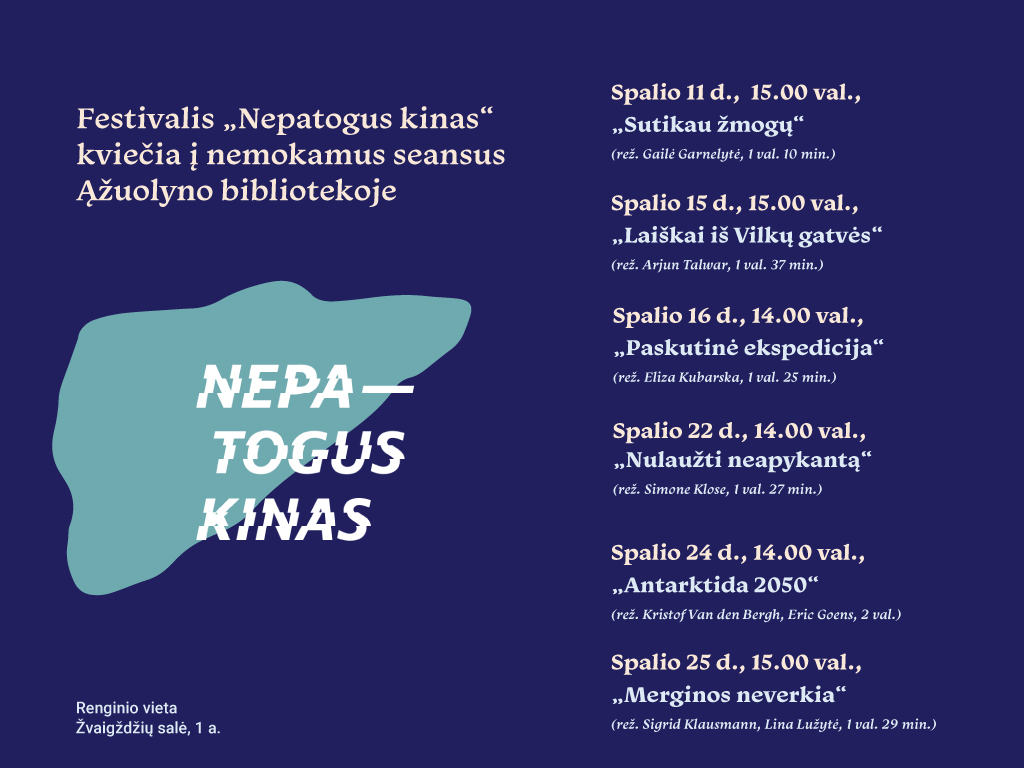 Festivalis „Nepatogus kinas“ kviečia į nemokamus seansus Ąžuolyno bibliotekoje