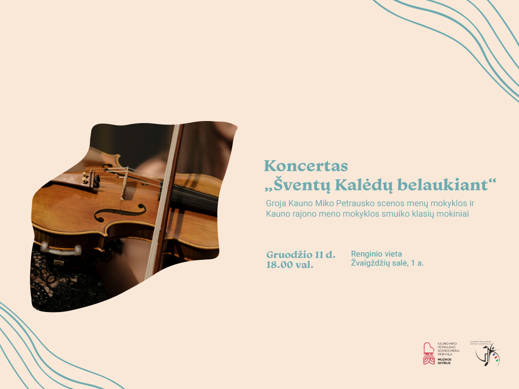 Gruodžio 11 d., ketvirtadienį, 18.00 val. Ąžuolyno bibliotekos Žvaigždžių salėje (Radastų g. 2, 1 a.) vyks šventinis jaunųjų smuikininkų koncertas „Šventų Kalėdų belaukiant“.