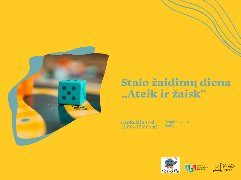 Lapkričio 15 d., šeštadienį, 11.00–17.00 val. bibliotekos Galerijoje (Radastų g. 2, 4 a.) vyks stalo žaidimų diena „Ateik ir žaisk“.
