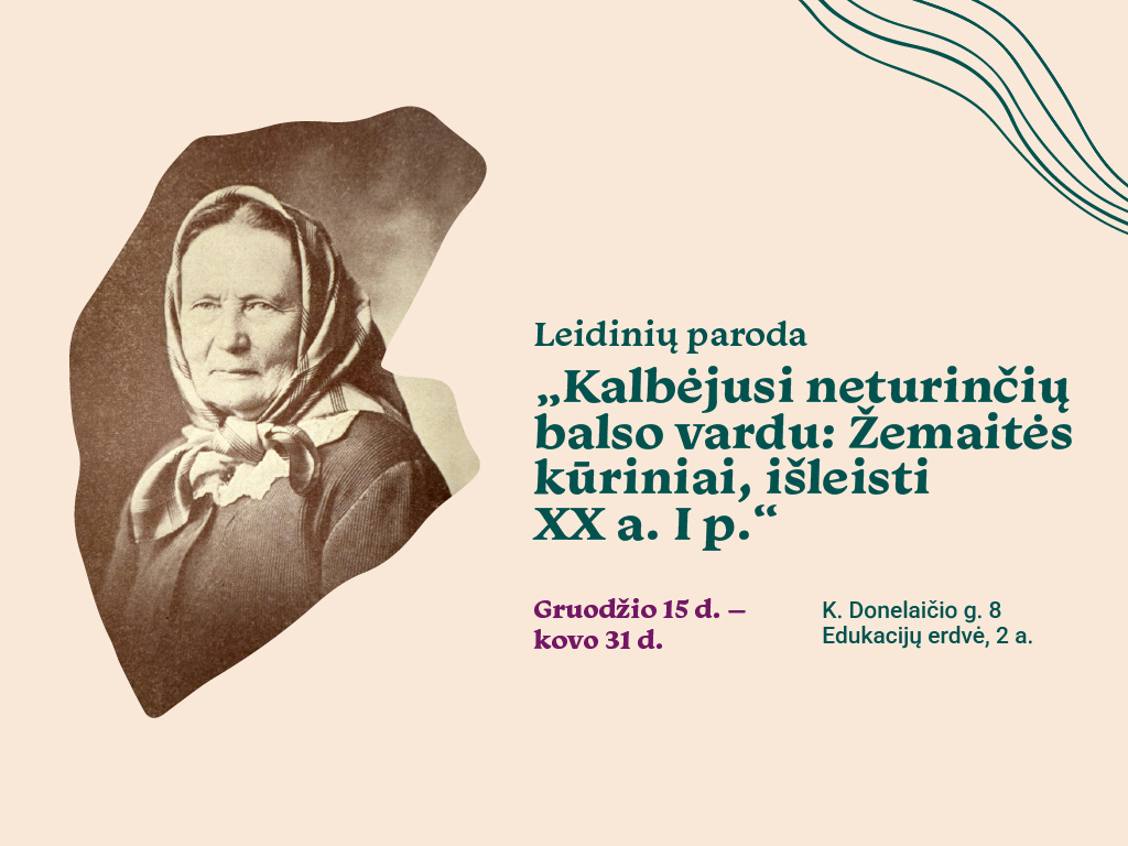 Gruodžio 15 d. – kovo 31 d. Ąžuolyno bibliotekos Edukacijų erdvėje (K. Donelaičio g. 8, 2 a.) veiksiančioje parodoje galėsite susipažinti su XX a. I pusėje išleistais Žemaitės kūriniais.