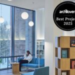 The Oak Grove Library was selected as one of the best projects of 2025 on the Archilovers website