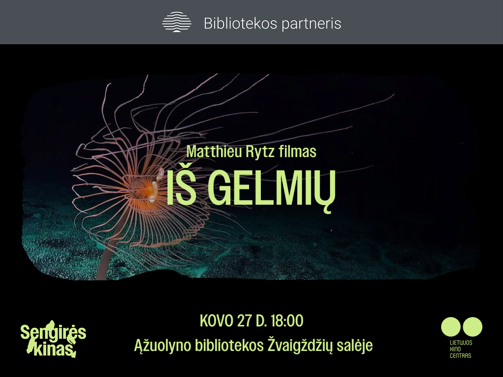 Kiną ir aplinkosaugą jungiantis projektas „Sengirės kinas“ kviečia į trečiąją šiais metais filmo peržiūrą. Kovo 27 d. 18.00 val. Žvaigždžių salėje (Radastų g. 2, 1 a.) bus rodomas dokumentinis filmas „Iš gelmių“.