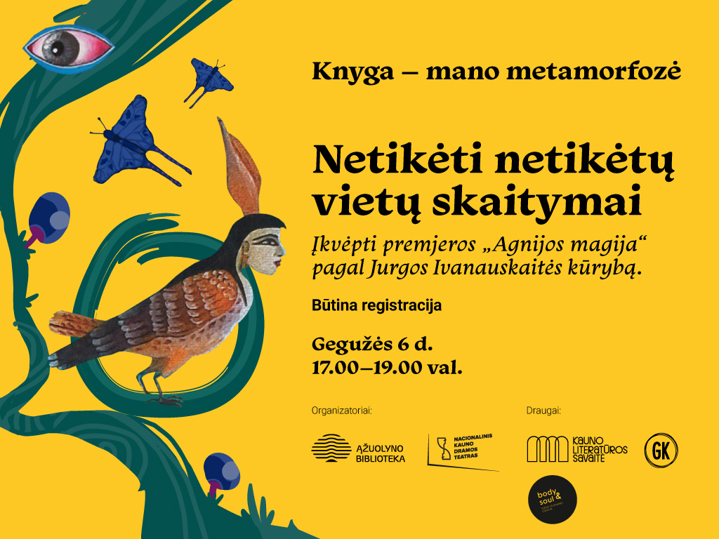 Įžanga į Kauno literatūros savaitę – „Netikėti netikėtų vietų skaitymai“, įkvėpti Jurgos Ivanauskaitės kūrybos