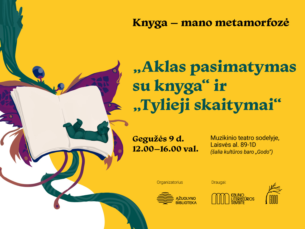 „Aklas pasimatymas su knyga“ ir Tylieji skaitymai Kauno literatūros savaitėje