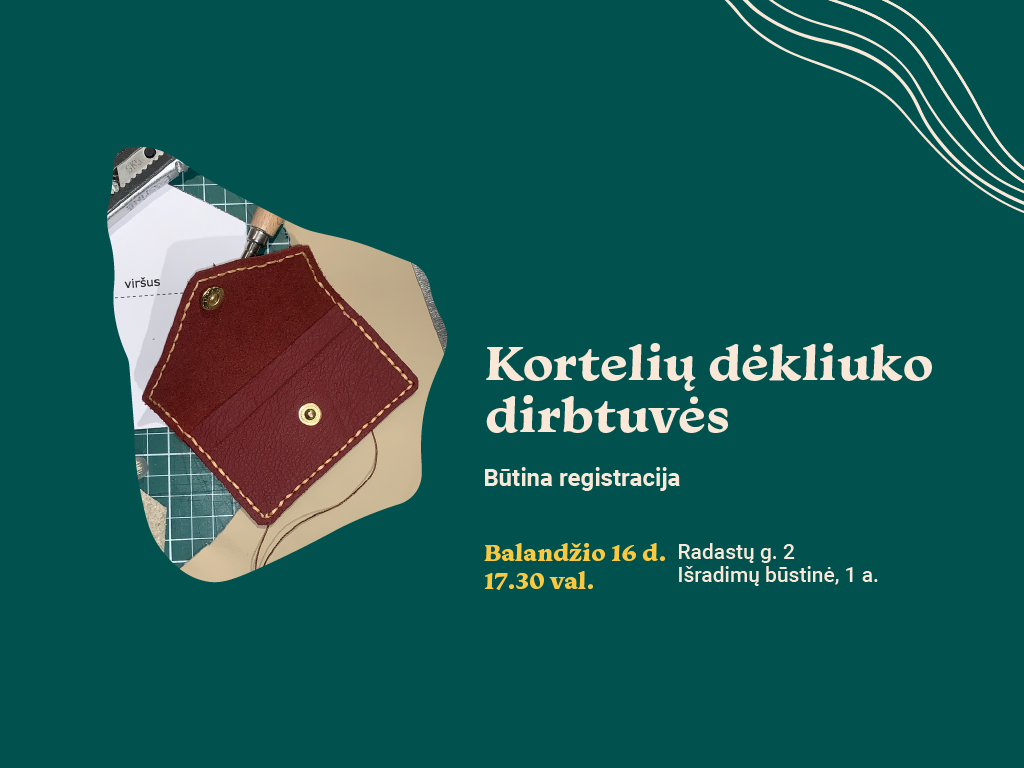 Susimažink piniginę: kortelių dėkliuko dirbtuvės