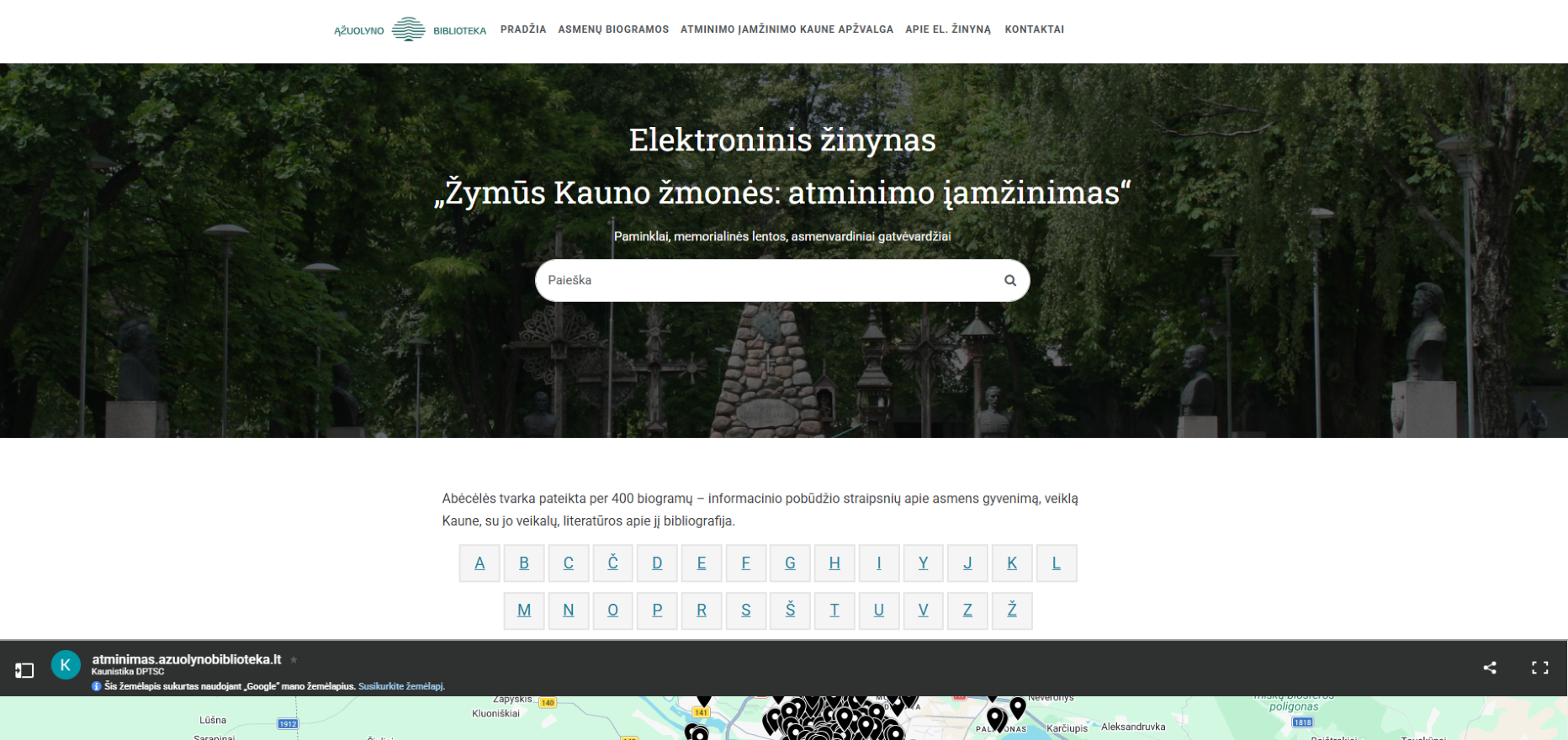 Atminimas - Ąžuolyno biblioteka
