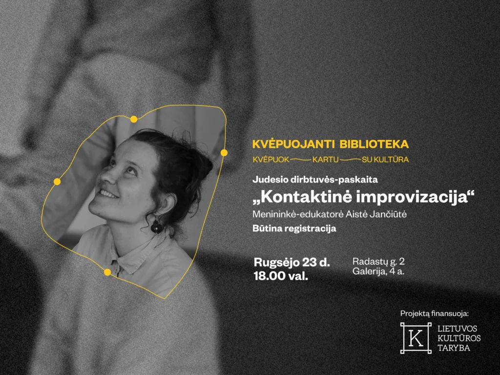 Judesio dirbtuvės-paskaita „Kontaktinė improvizacija“ su Aiste Jančiūte