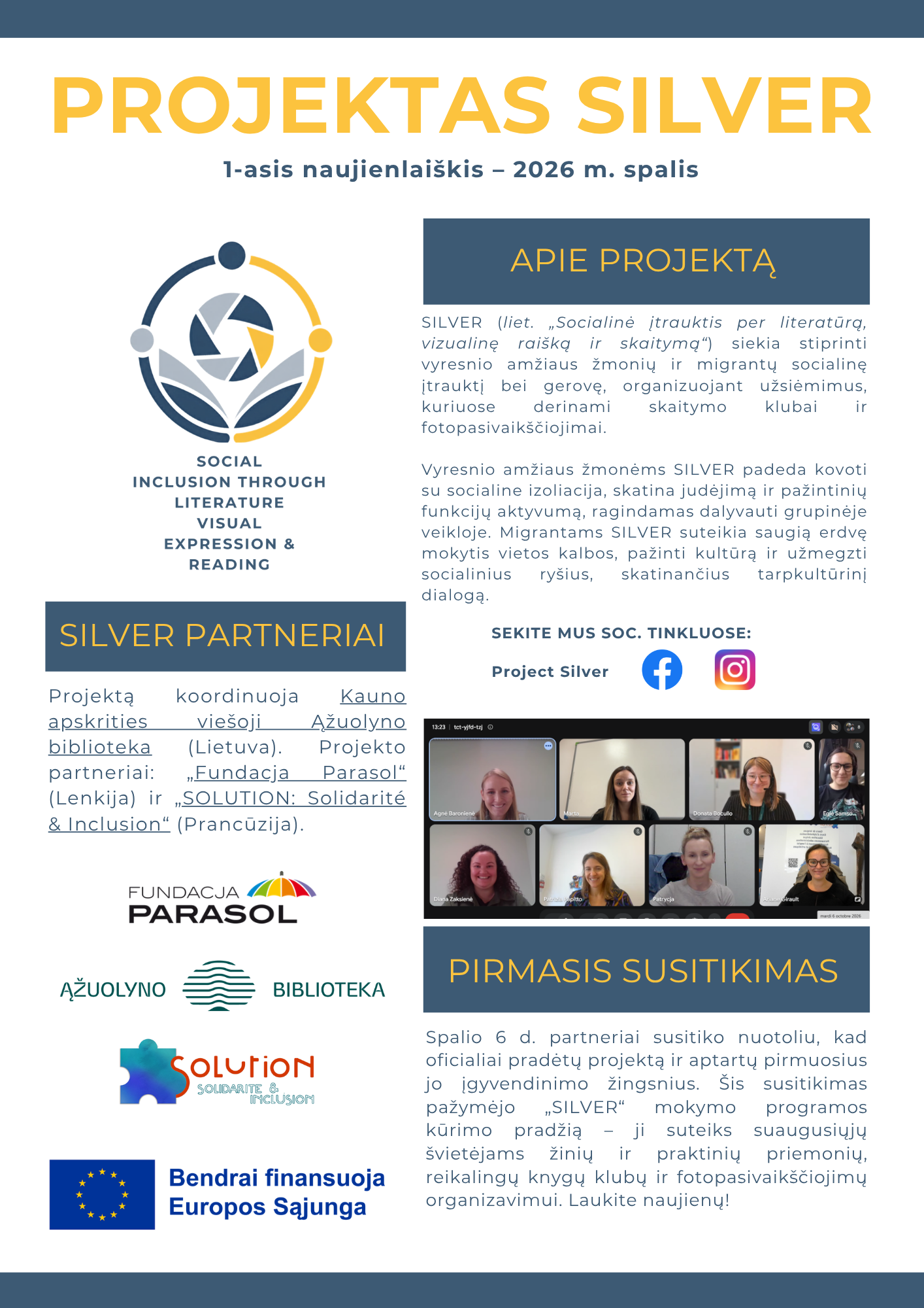 Projekto „SILVER“ 1-asis naujienlaiškis