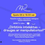 Spalio 29 d. 18.00 val. kviečiame į Pasaulinės medijų ir informacinio raštingumo savaitės renginį MIRKT ir aišku… „Dirbtinis intelektas – draugas ar manipuliatorius?“, kuris vyks Ąžuolyno bibliotekos Žvaigždžių salėje (Radastų g. 2, 1 a.).