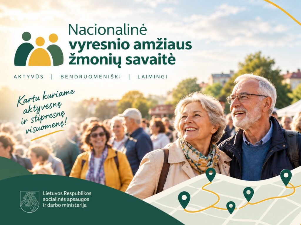 Socialinės apsaugos ir darbo ministerijos (SADM) iniciatyva, trečius metus iš eilės visoje Lietuvoje spalio 1-ąją prasideda Nacionalinė vyresnio amžiaus žmonių savaitė su daugiau nei 1300 įvairių veiklų ir renginių, skirtų senjorams.